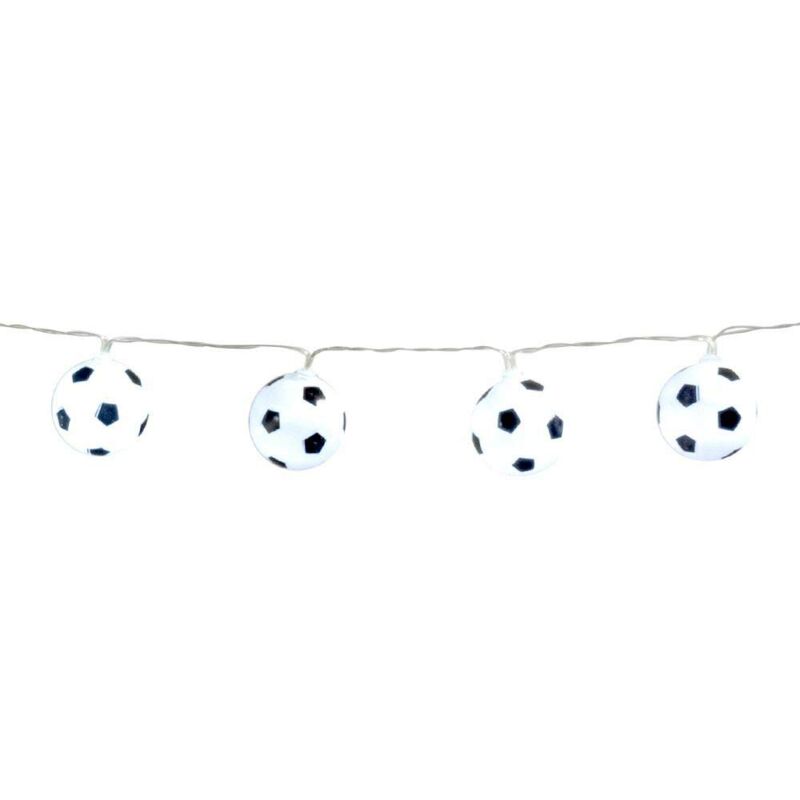foto del prodotto 62518 catena di luci a led a forma di pallone da calcio, lunghezza 140 cm, tipo di batteria 2xaa, wm, em, puplic viewing, decorazione, carnevale