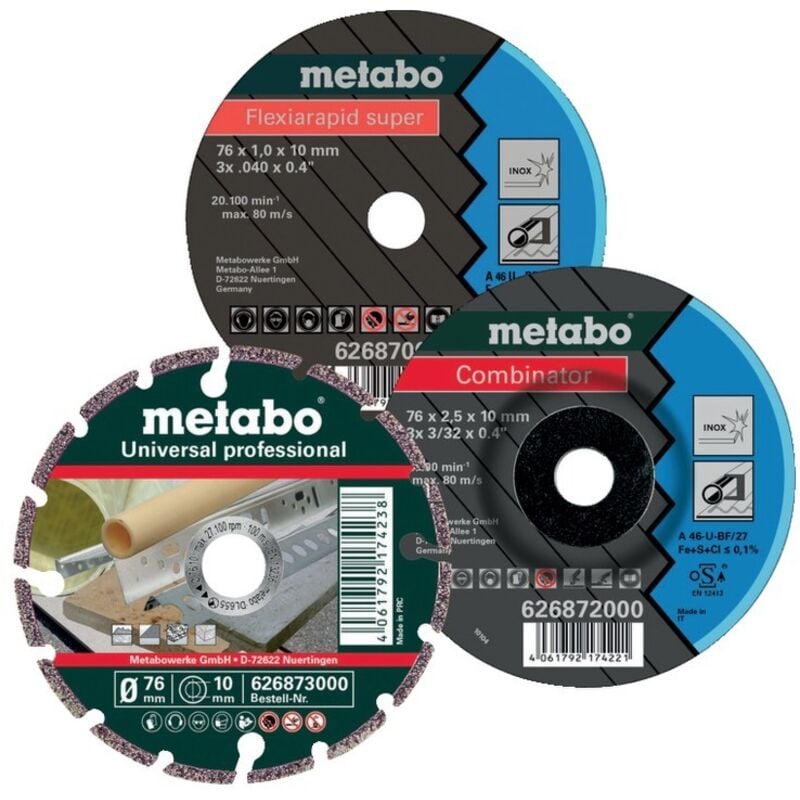 foto del prodotto 626879000 disco di taglio dritto 76 mm 3 pz. metabo