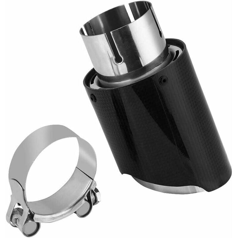 foto del prodotto 63mm 89mm universale acciaio inox auto tubo di scarico marmitta tubo in fibra di carbonio punta di scarico auto