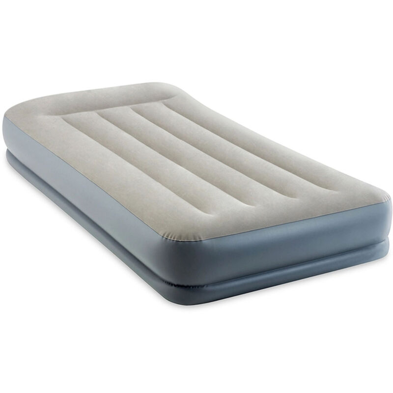 foto del prodotto 64116nd materasso gonfiabile dura beam pillow rest mid rise singolo, con pompa elettrica incorporata, pvc, grigio, 99x191x30 cm intex
