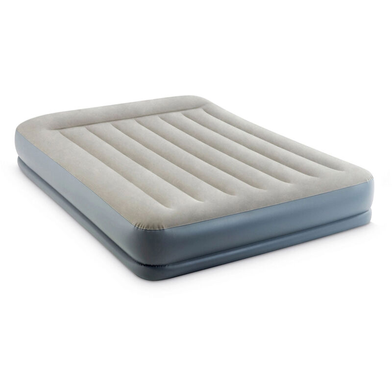 foto del prodotto 64118nd - materasso gonfiabile dura-beam pillow rest mid-rise matrimoniale, con pompa elettrica incorporata, pvc, grigio, 152x203x30 cm - intex