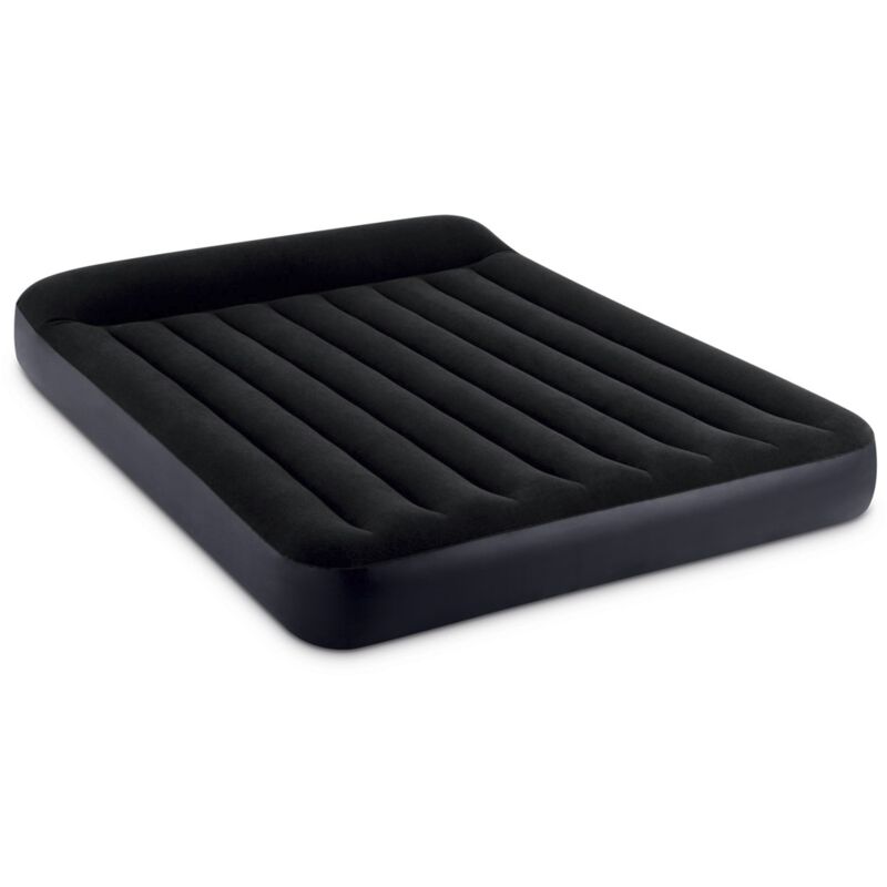 foto del prodotto 64143 materasso gonfiabile dura beam pillow rest classic matrimoniale, pvc, nero, 152x203x25 cm intex