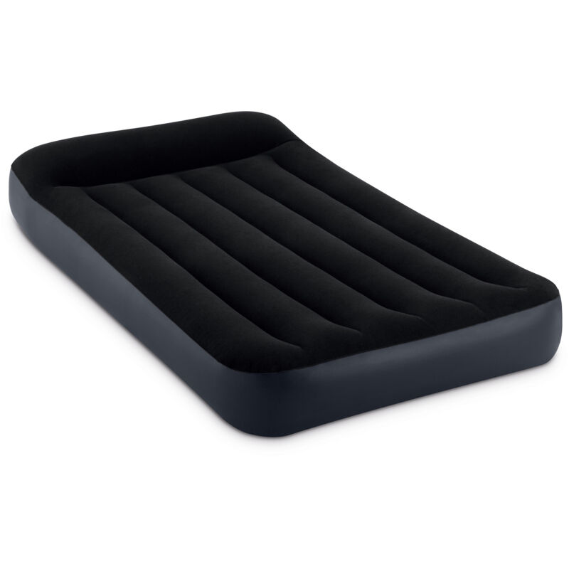 foto del prodotto 64146nd materasso gonfiabile dura beam pillow rest singolo, con pompa elettrica incorporata, pvc, nero, 99x191x25 cm intex