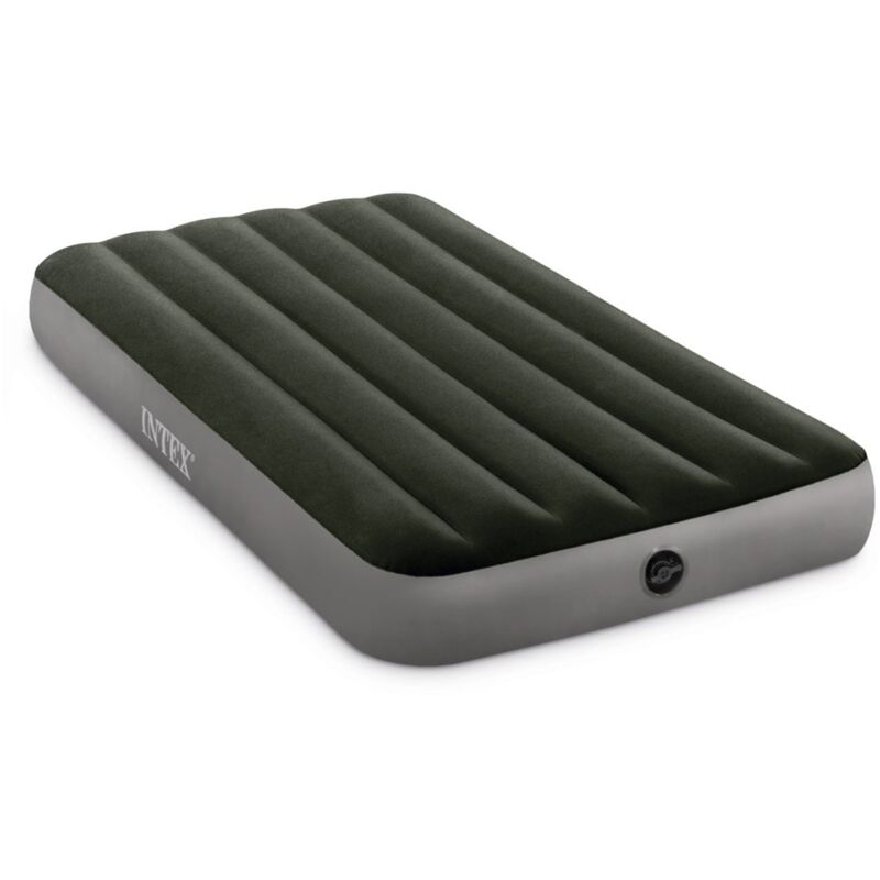 foto del prodotto 64777 materasso gonfiabile prestige downy singolo con pompa a batteria, pvc, verde, 99x191x25 cm intex