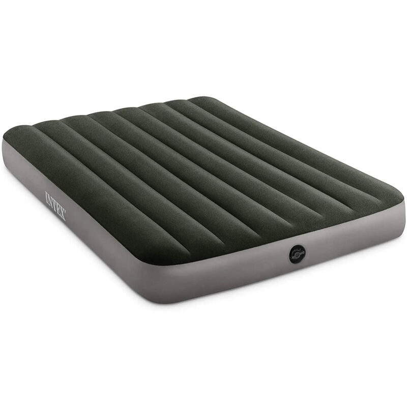 foto del prodotto 64778 materasso gonfiabile dura beam prestige downy piazza e mezza con pompa a batteria, pvc, verde, 137x191x25 cm intex