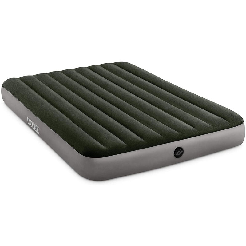 foto del prodotto 64779 materasso gonfiabile dura beam prestige downy matrimoniale con pompa a batteria, pvc, verde, 152x203x25 cm intex