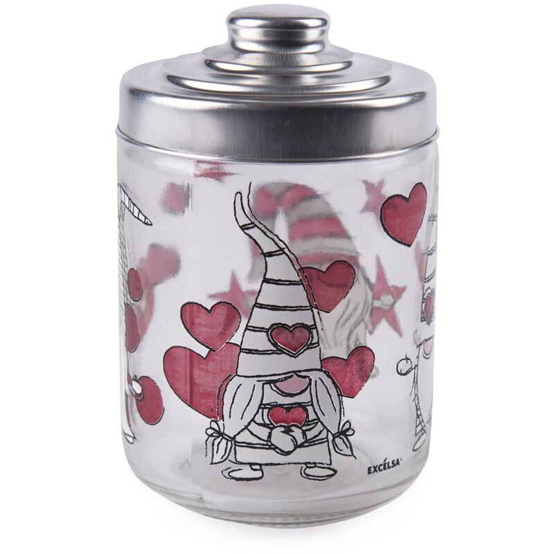 foto del prodotto 65387, gnome sweet home barattolo con coperchio, 800 ml., vetro, cm. 10 x 10 x h. 15 excelsa