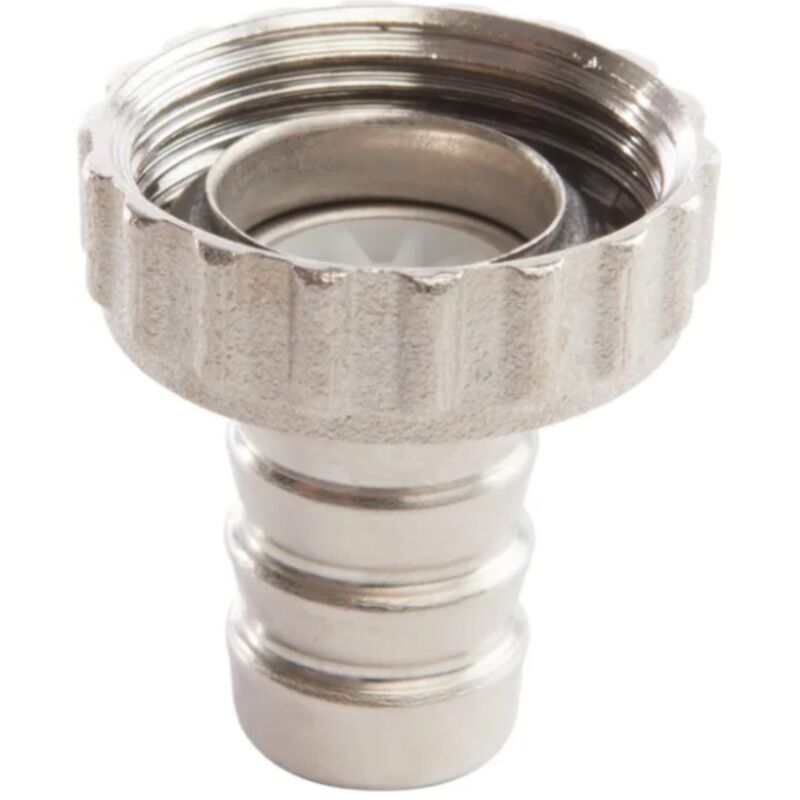 foto del prodotto 655210 raccordo portagomma con girello 1 diam30.7 mm femmina per rubinetto giardino, connettore rubinetto per tubo, portagomma 3 4 in ottone,