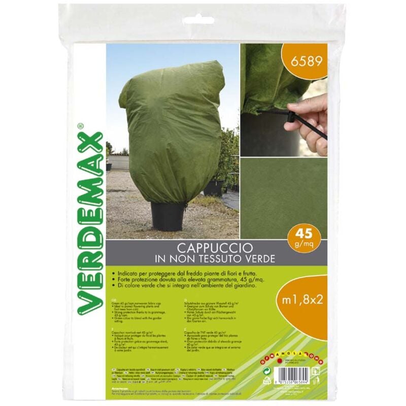 foto del prodotto 6589 cappuccio protezione piante in tnt verde 45g mq verdemax