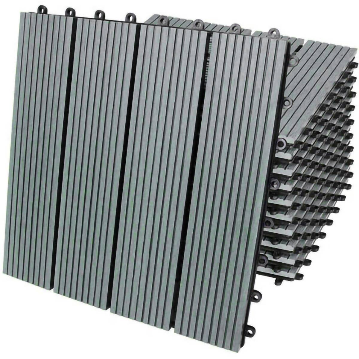 foto del prodotto 66 x piastrelle per pavimenti in wpc 30x30cm grigio