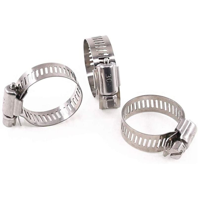 foto del prodotto 660303 8pz fascette stringitubo 12 20mm acciaio inox regolabile morsetto stringi tubo collare di serraggio vite regolabile nastro diam. 9mm schl fer