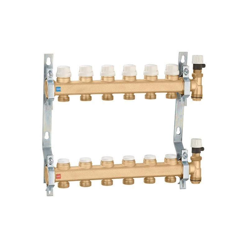 foto del prodotto 662 gruppo collettore con valvola di intercettazione diam.1 f 8 derivazioni diam.3 4 m 6626h5 caleffi