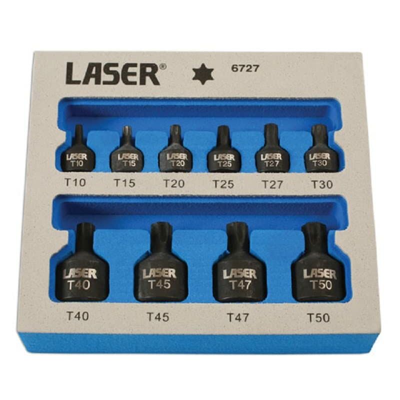 foto del prodotto 6727 set di punte a stella a basso profilo 10 pz. laser