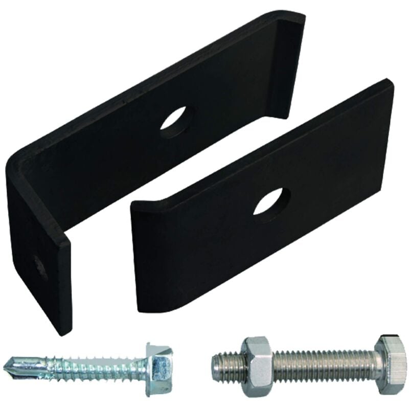 foto del prodotto 672843 per il fissaggio su muri o pali zincato a caldo, rivestito in plastica antracite ral 7016, carbone alberts