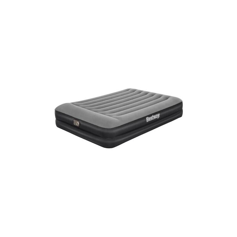 foto del prodotto 67403 airbed tritech bicolor nero grigio matrimoniale plus floccato cm 203x152x46 pompa elettrica integrata e sacca bestway
