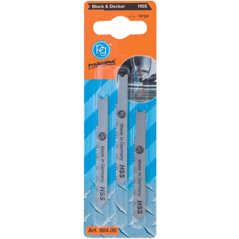 foto del prodotto 684.00 3 lame per seghetto alternativo per ferro denti grossi 50 mm poggi