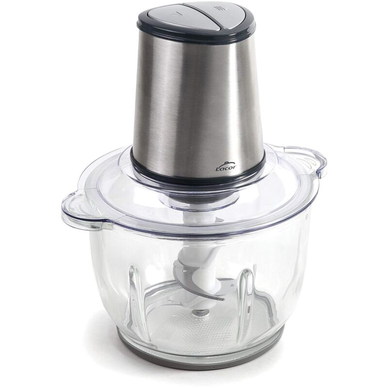 foto del prodotto 69073 69073 tritatutto elettrico compatto per oicare tutti i tipi di alimenti, in vetro, 22 x 18,3 x 26,7 cm, grigio, 2 l, 25 unit lacor