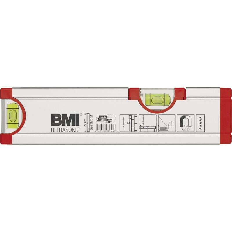 foto del prodotto 692020m livella a bolla con magnete 200 mm 0.5 mm m bmi
