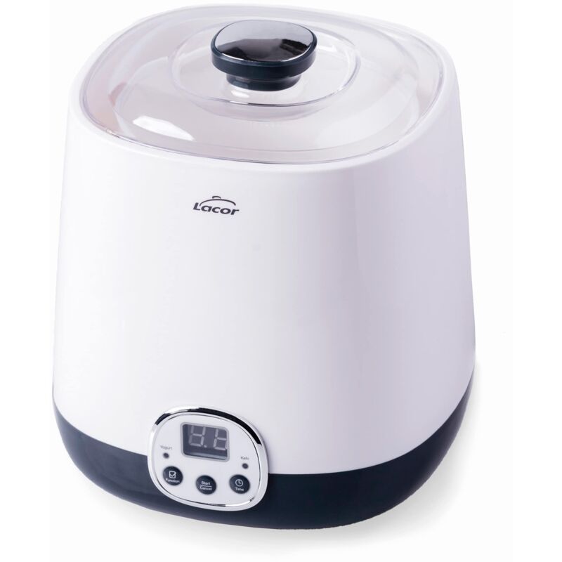 foto del prodotto 69345 yogurtiera hera supersillenciosa, ideale per fare kefir e yogurt greco, contiene timer 48 ore, schermo led, capacit 1l, 16.8 x 18.8 cm,