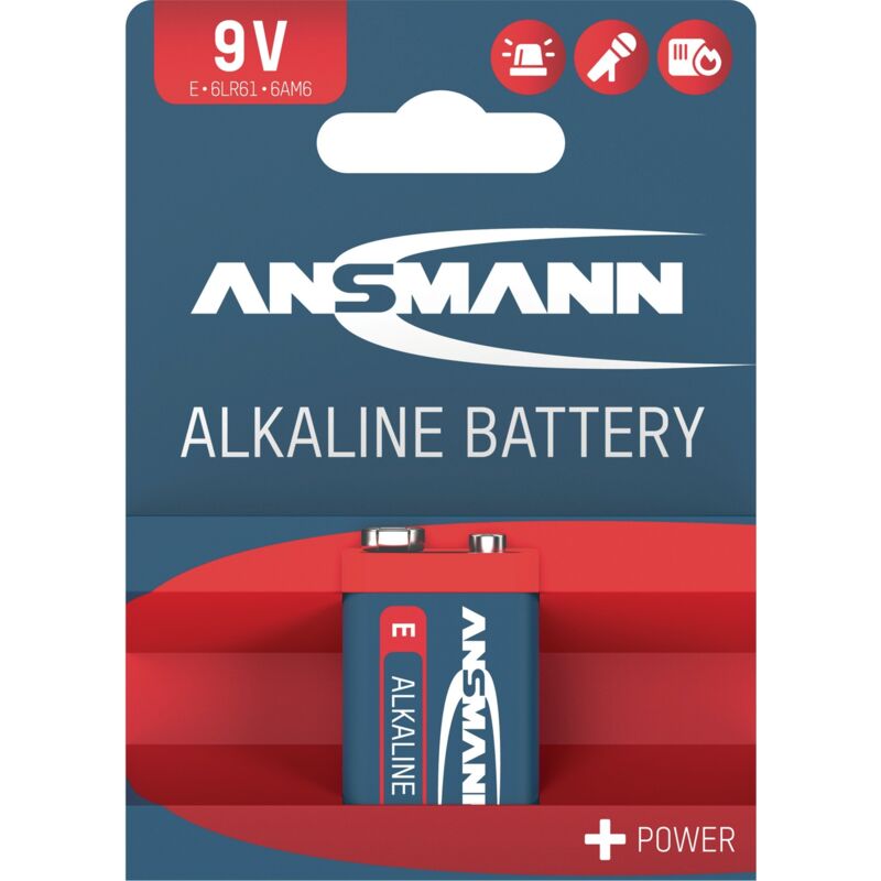 foto del prodotto 6lr61 red line batteria da 9 v alcalina manganese 9 v 1 pz. ansmann