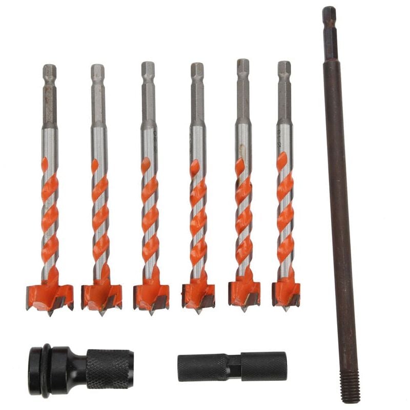 foto del prodotto 6pcs punte da trapano forstner, lavorazione sofisticata, elevata durezza e resistenza all usura, set di punte da trapano di posizionamento da 16 25