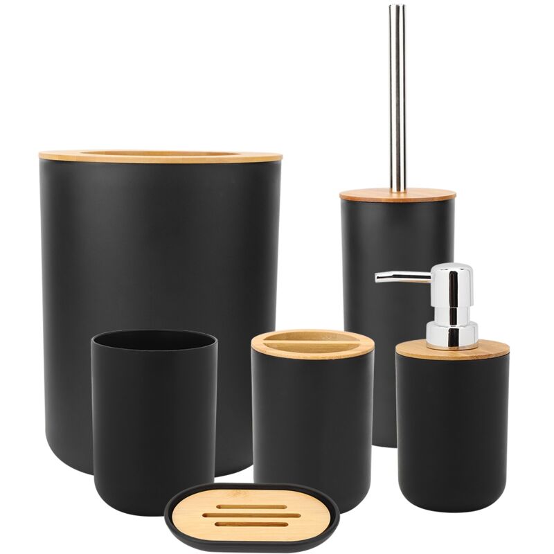 foto del prodotto 6pcs set house homewold balliasploup roys spazzolino spazzolino accessori per bottiglie di lozione kitblack eosnow