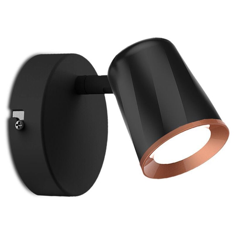 foto del prodotto 6w led lampada da muro 3000k corpo nero luce calda