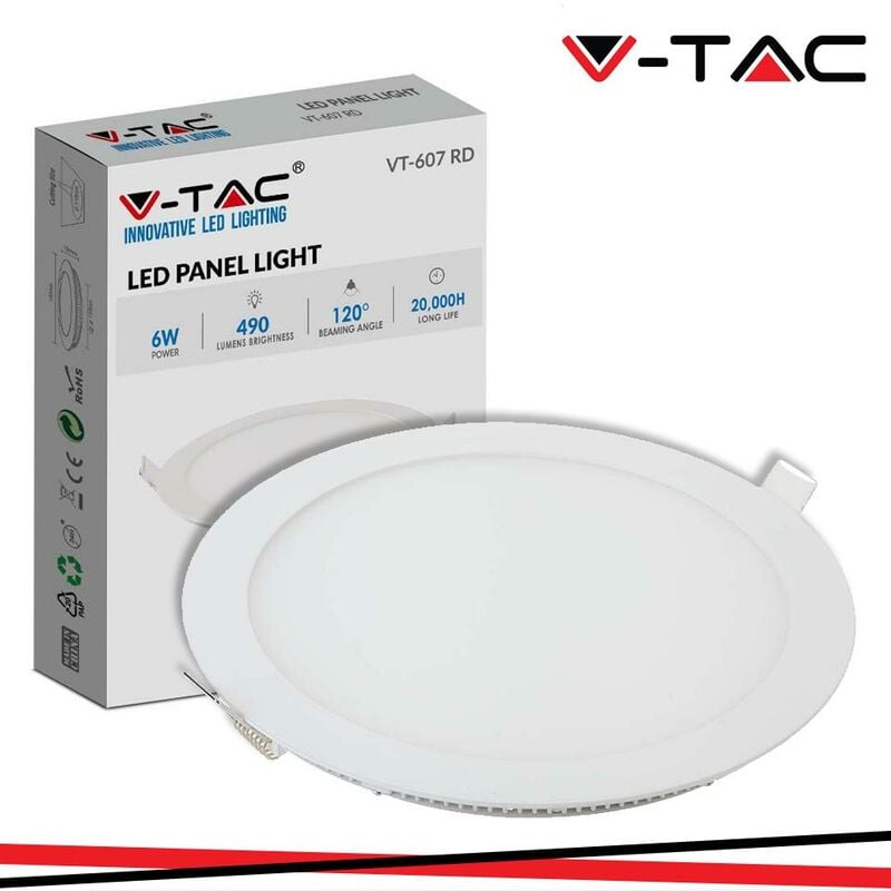 foto del prodotto 6w led mini pannello corpo rotondo 3000k luce calda