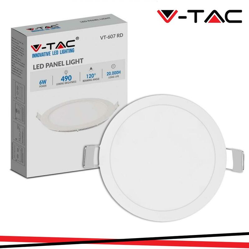 foto del prodotto 6w led mini pannello montaggio ad incasso rotondo 4000k luce naturale