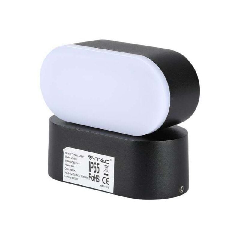 foto del prodotto 6w led wall light black body body ip65 movable 4000k