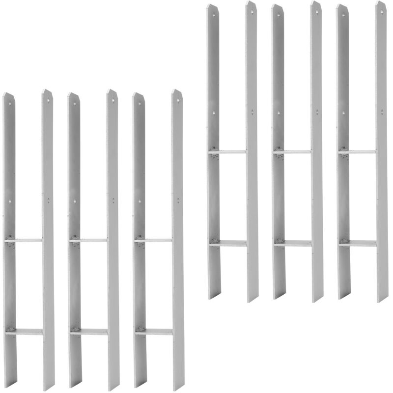 foto del prodotto 6x ancoraggi h supporto palo 81x600mm piede palo h ancoraggio palo staffa palo ancoraggio palo swanew