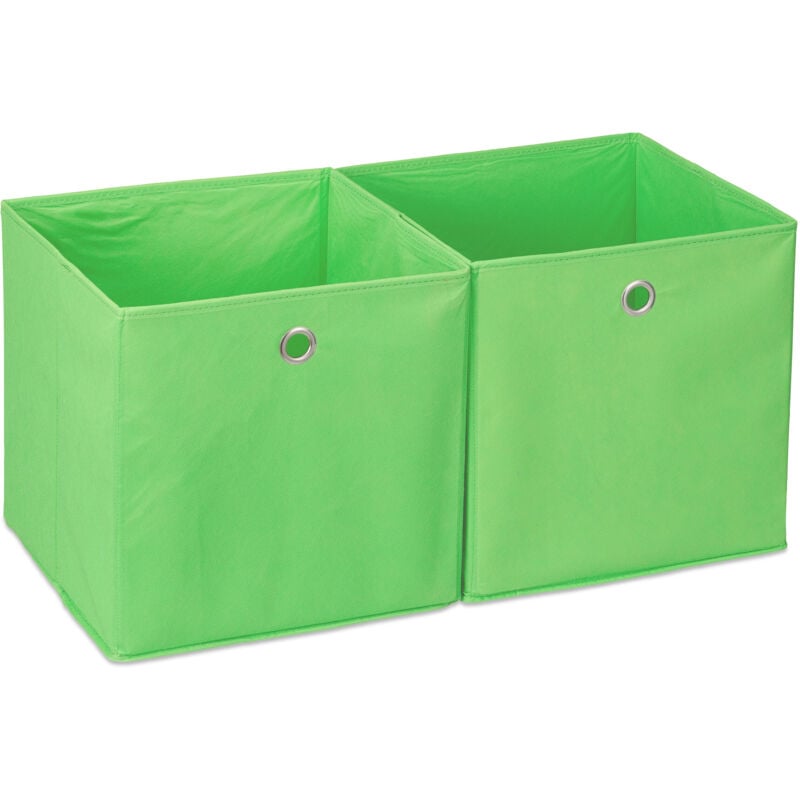 foto del prodotto 6x cestini porta oggetti, quadrati, per lo scaffale, scatole a forma di cubo, hxlxp 30 x 30 x 30 cm, verde