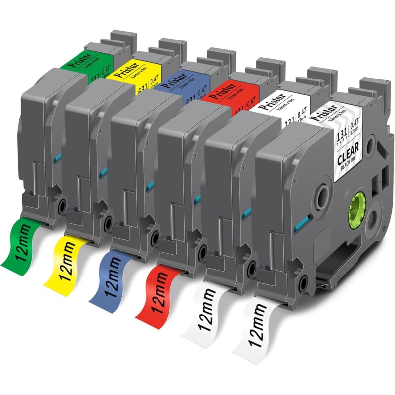 foto del prodotto 6x compatibile per brother tze 131 tze 231 tze 431 tze 531 tze 631 tze 731 nastro tz per brother pt h107b p710bt h100lb e110 h100r d210 h200 h110