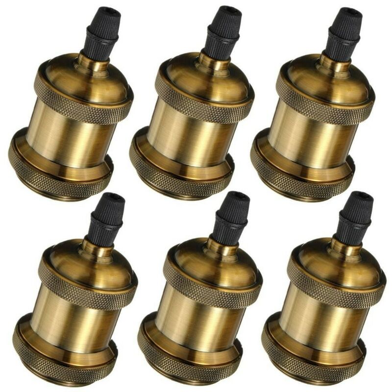 immagine 0 del prodotto 6x e27 vintage portalampada, edison retro lampada a sospensione, adattatore in ceramica solida bronzo 