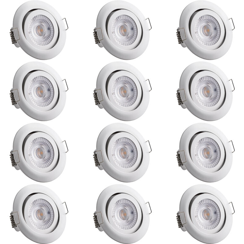 foto del prodotto 6x faretti a led da incasso 68mm luci dimmerabili orientabili 3000k 230v ip20 set of 12 white en monzana