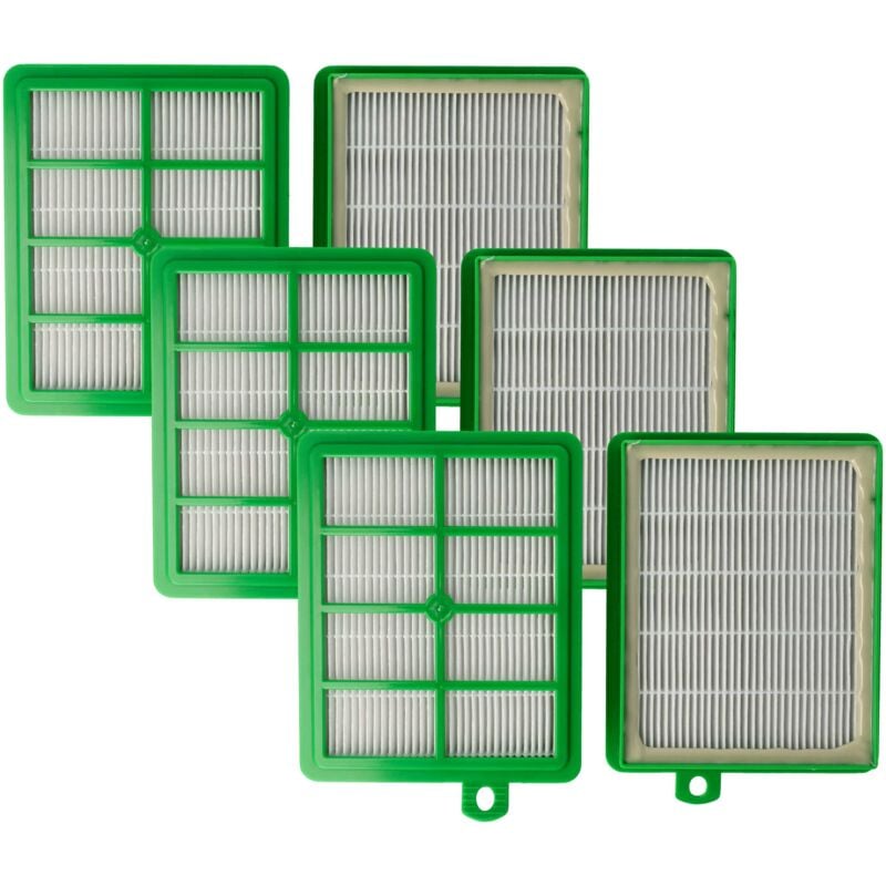 foto del prodotto 6x filtro compatibile con philips fc8723 09, fc8724 09, fc8721 09, fc8722 09, fc8721 01, fc8038 01 aspirapolvere - filtro hepa verde bianco - vhbw