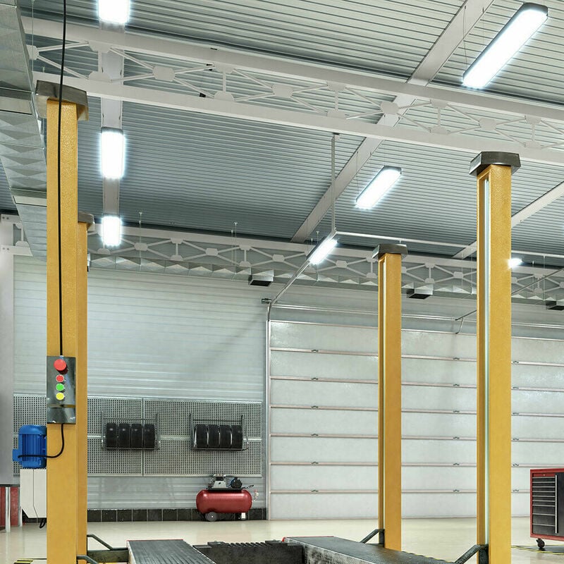 foto del prodotto 6x led lampade a soffitto diffusore garage officina sale illuminazione 4000k magazzino sale fabbrica tubi