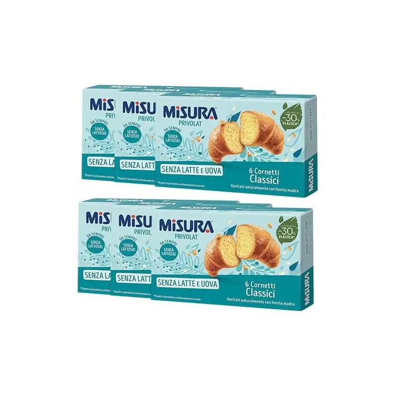 foto del prodotto 6x misura privolat cornetti classici vuoti senza latte e uova 246g 6 confezioni