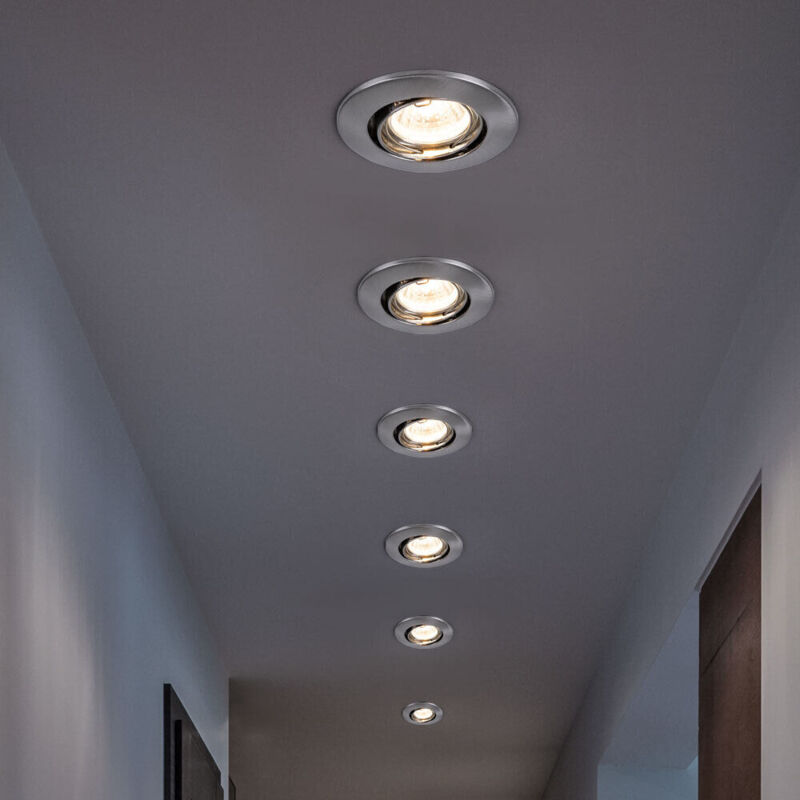 foto del prodotto 6x plafoniere da incasso a led faretti in nichel corridoio soggiorno camera da letto faretto intorno al cartone mobile danneggiato