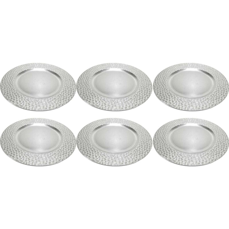 foto del prodotto 6x sottopiatti decorazione natalizio sottopiatto da tavola natalizi 33cm argento