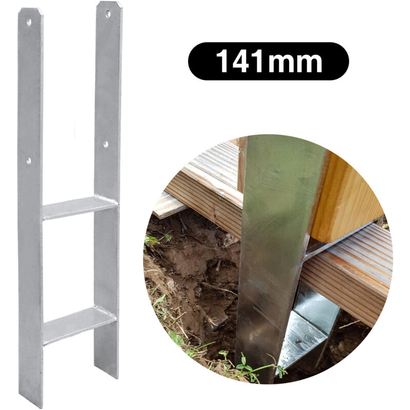 foto del prodotto 6x supporto palo h ancoraggio palo h ancoraggio palo ancoraggio palo ancoraggio manica a terra 141 mm swanew