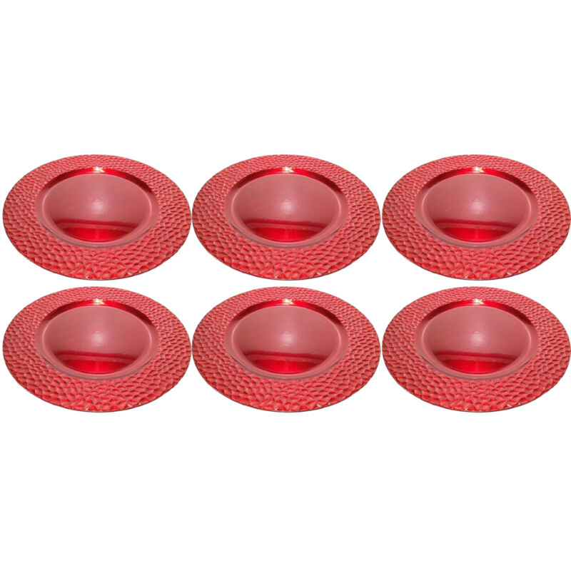 foto del prodotto 6xsottopiatti decorazione natalizio sottopiatto addobbo tavola natalizi rosso 33cm