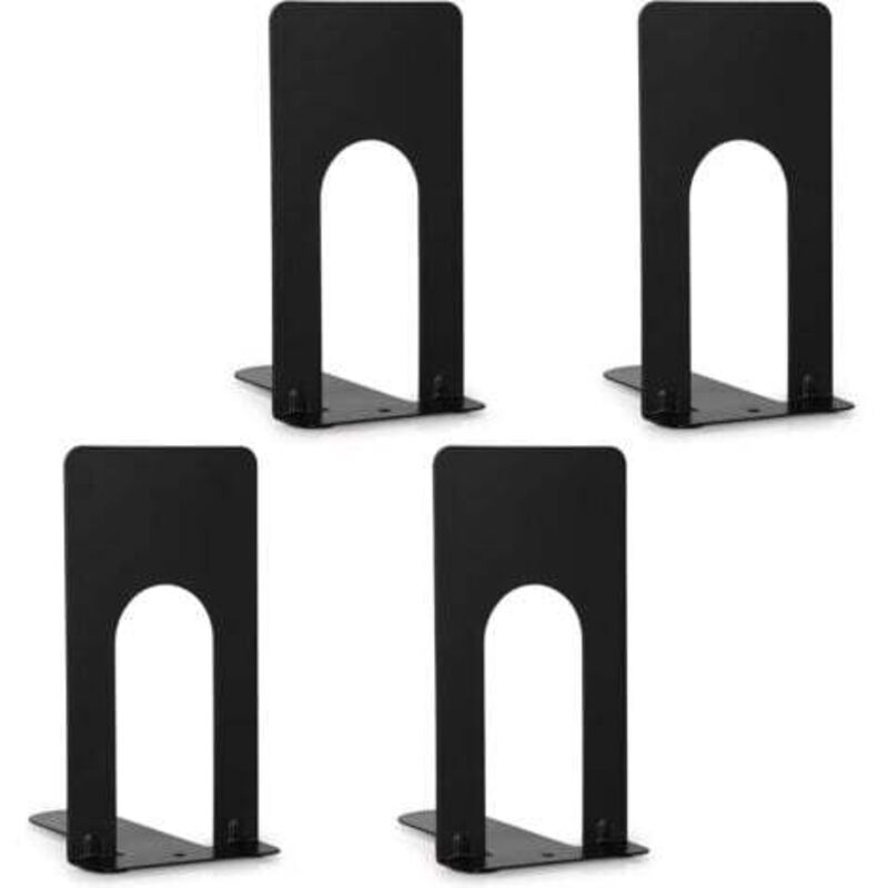 foto del prodotto 7 10 13 cm 2 paia di fermalibri neri, fermalibri in metallo, blocco portaoggetti per libreria, pressa per libri per bambini, casa, ufficio,