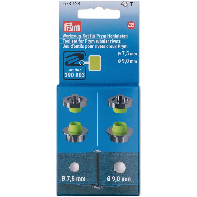 foto del prodotto 7.5 9mm tubolare rivetti attrezzo impostato 4 pezzi prym