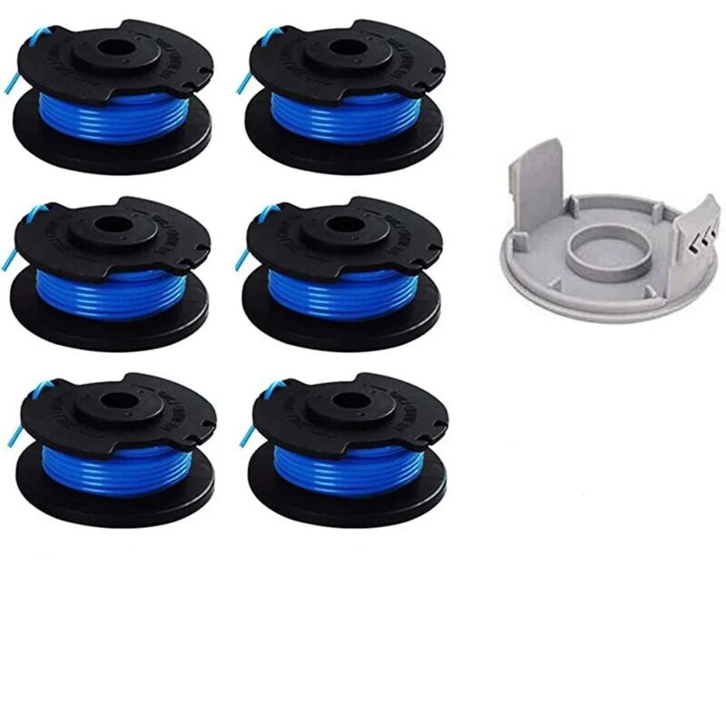 immagine 0 del prodotto 7 confezioni di bobine di ricambio per decespugliatore ryobi, compatibile con ryobi one ac14rl3a, decespugliatore a batteria, 6 bobine 1 tappo per