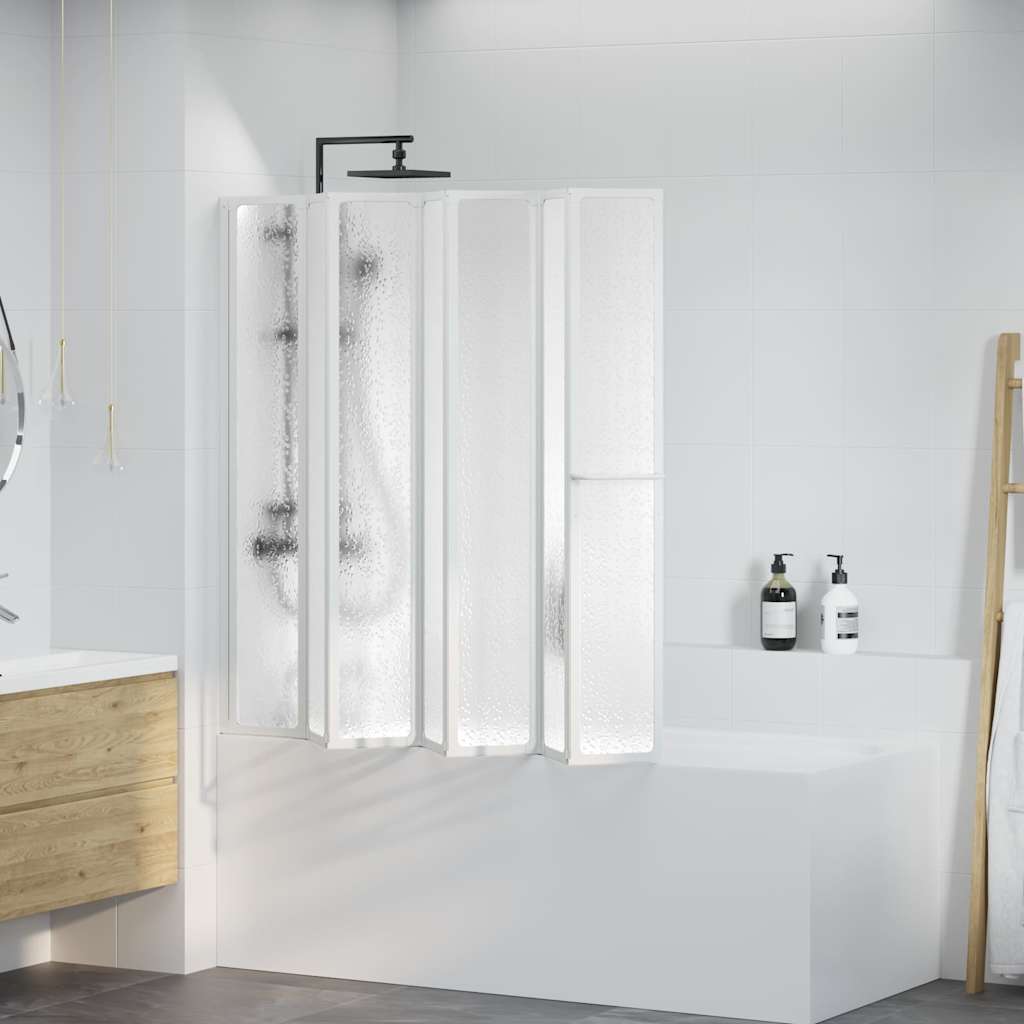 foto del prodotto 7 pannelli pieghevoli con porta asciugamano 140 x 168 cm doccia bagno cod mxl 53746