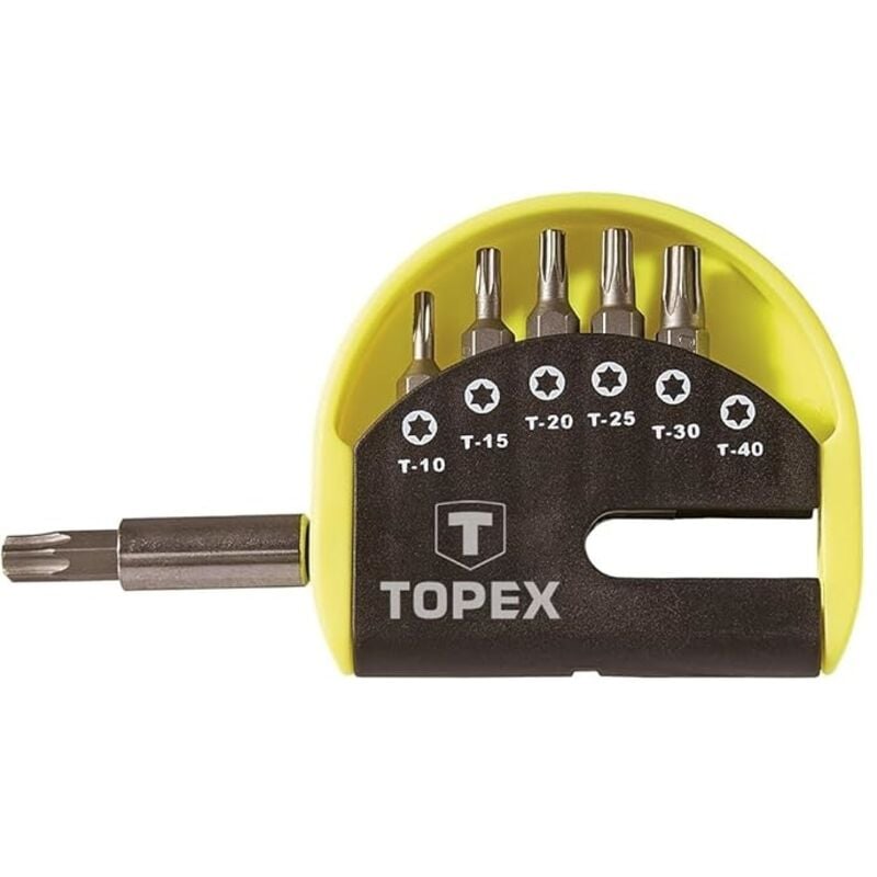 foto del prodotto 7 pezzi confezione set giravite e bit con supporto magnetico topex
