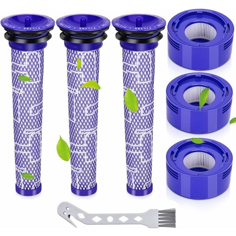 foto del prodotto 7 pr et filtre pour aspirateur de remplacement, pour dyson v8 et v7 filtre aspirateur sans fil ensemble de filtres, 3 post filtres hepa, 3