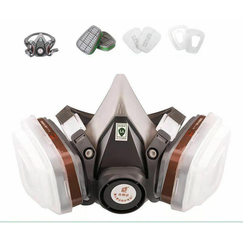 foto del prodotto 7 pz set 6200 maschera antigas mezza maschera anti polvere gas chimico spray vernice odore maschera protettiva decorazione anti fumo