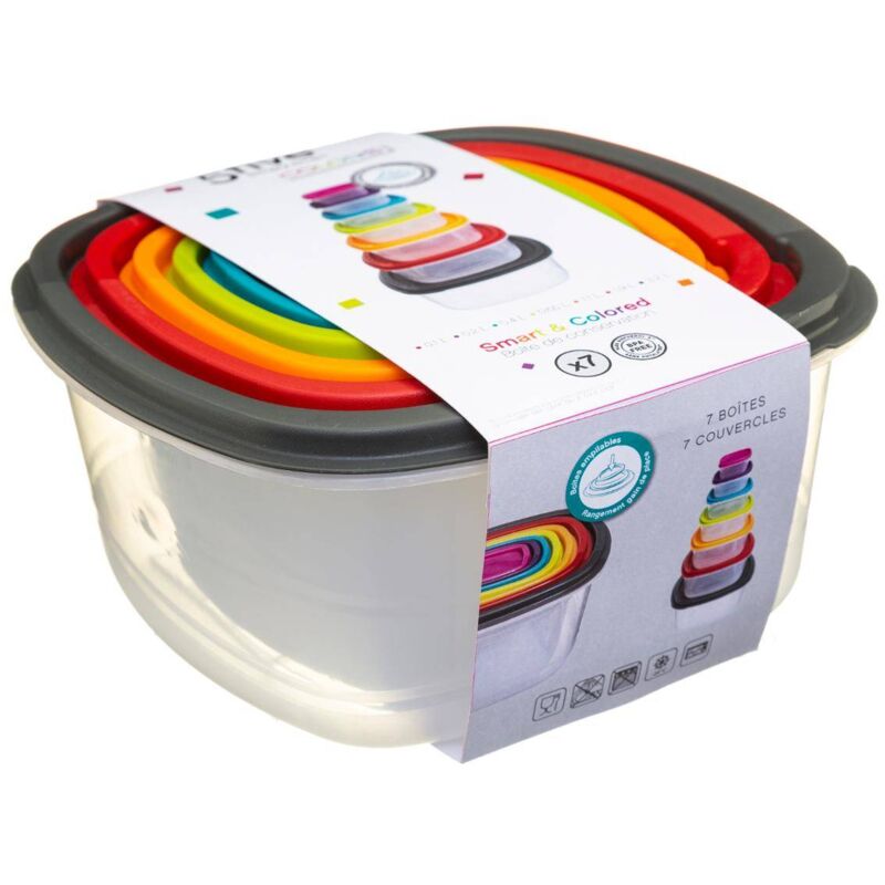 foto del prodotto 7 scatole quadrate di plastica colors 5five